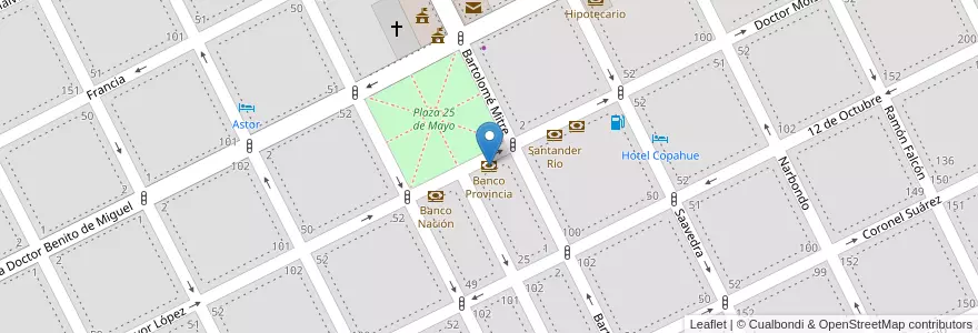 Mapa de ubicacion de Banco Provincia en Arjantin, Buenos Aires, Partido De Junín, Junín.