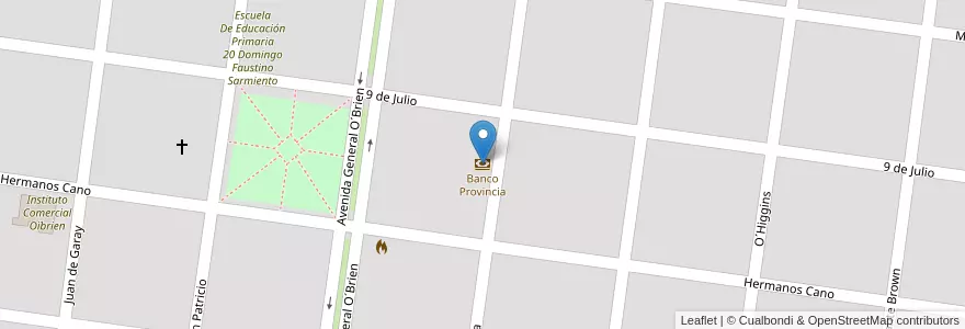 Mapa de ubicacion de Banco Provincia en Argentina, Buenos Aires, Partido De Bragado, Cuartel O´Brien, Eduardo O'Brien.