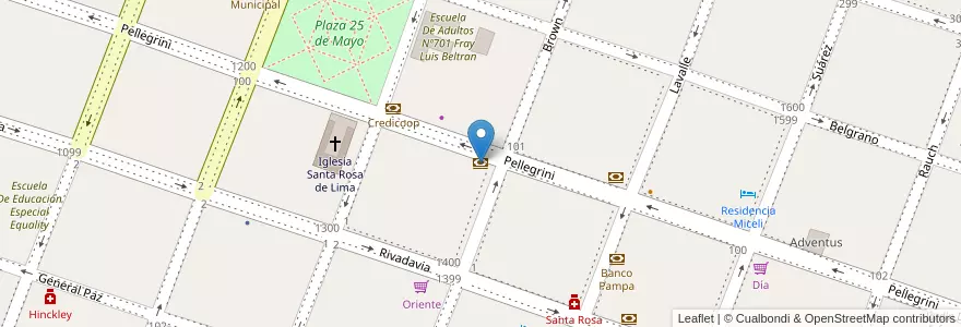 Mapa de ubicacion de Banco Provincia en アルゼンチン, ブエノスアイレス州, Partido De Bragado, Bragado.