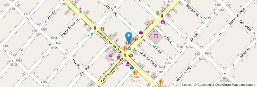 Mapa de ubicacion de Banco Provincia, Monte Castro en آرژانتین, Ciudad Autónoma De Buenos Aires, Buenos Aires, Comuna 10.