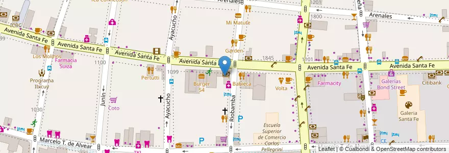 Mapa de ubicacion de Banco Provincia, Recoleta en Argentinië, Ciudad Autónoma De Buenos Aires, Comuna 2, Buenos Aires.