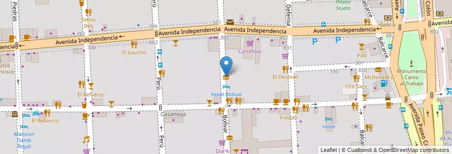 Mapa de ubicacion de Banco Rojo, San Telmo en الأرجنتين, Ciudad Autónoma De Buenos Aires, Comuna 1, Buenos Aires.