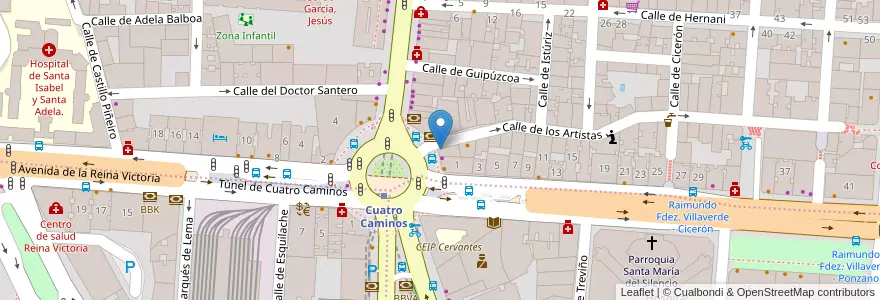 Mapa de ubicacion de Banco Sabadell en Spanje, Comunidad De Madrid, Comunidad De Madrid, Área Metropolitana De Madrid Y Corredor Del Henares, Madrid.