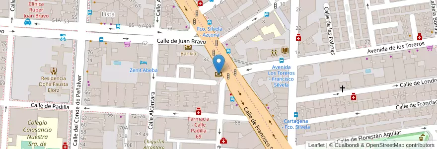 Mapa de ubicacion de Banco Sabadell en إسبانيا, منطقة مدريد, منطقة مدريد, Área Metropolitana De Madrid Y Corredor Del Henares, مدريد.