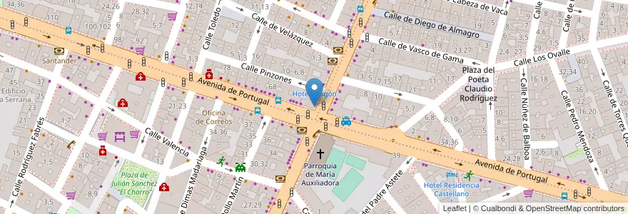 Mapa de ubicacion de Banco Sabadell en スペイン, カスティーリャ・イ・レオン州, サラマンカ, Campo De Salamanca, サラマンカ.