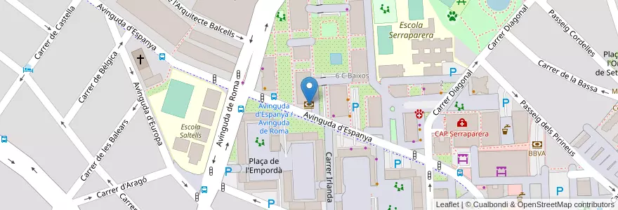 Mapa de ubicacion de Banco Sabadell en Sepanyol, Catalunya, Barcelona, Vallès Occidental, Cerdanyola Del Vallès.
