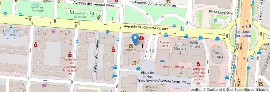 Mapa de ubicacion de Banco Sabadell en España, Comunidad De Madrid, Comunidad De Madrid, Área Metropolitana De Madrid Y Corredor Del Henares, Madrid.
