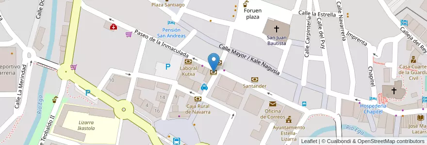Mapa de ubicacion de Banco Sabadell en Espagne, Navarre, Navarre, Estella/Lizarra.