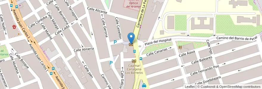 Mapa de ubicacion de Banco Sabadell en Espanha, Região De Múrcia, Região De Múrcia, Campo De Cartagena Y Mar Menor, Cartagena.