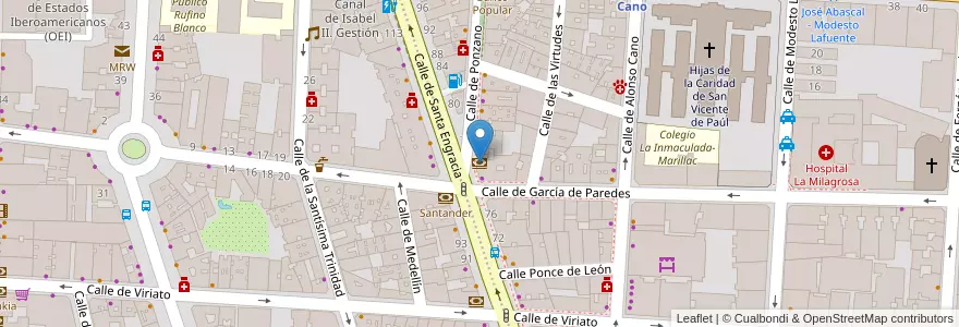 Mapa de ubicacion de Banco Sabadell en スペイン, マドリード州, Comunidad De Madrid, Área Metropolitana De Madrid Y Corredor Del Henares, Madrid.