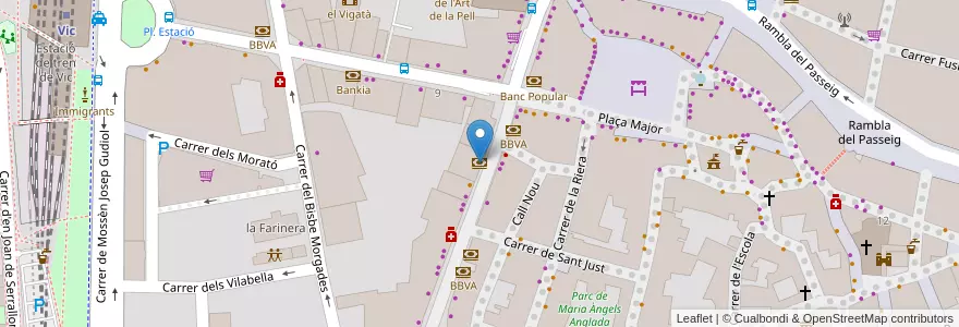 Mapa de ubicacion de Banco Sabadell en Espagne, Catalogne, Barcelone, Osona, Vic.