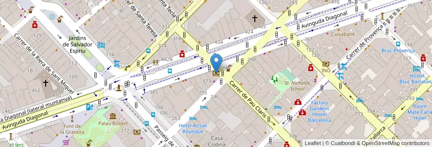 Mapa de ubicacion de Banco Sabadell en Испания, Каталония, Барселона, Барселонес, Барселона.