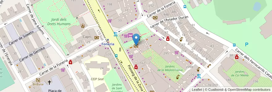 Mapa de ubicacion de Banco Sabadell en スペイン, カタルーニャ州, Barcelona, バルサルネス, Barcelona.