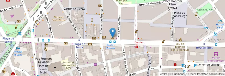 Mapa de ubicacion de Banco Sabadell en Spain, Catalonia, Barcelona, Barcelonès, Barcelona.