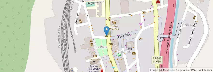 Mapa de ubicacion de Banco Sabadell en Espanha, Astúrias, Astúrias, Lena.