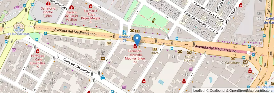 Mapa de ubicacion de Banco Sabadell en إسبانيا, منطقة مدريد, منطقة مدريد, Área Metropolitana De Madrid Y Corredor Del Henares, مدريد.