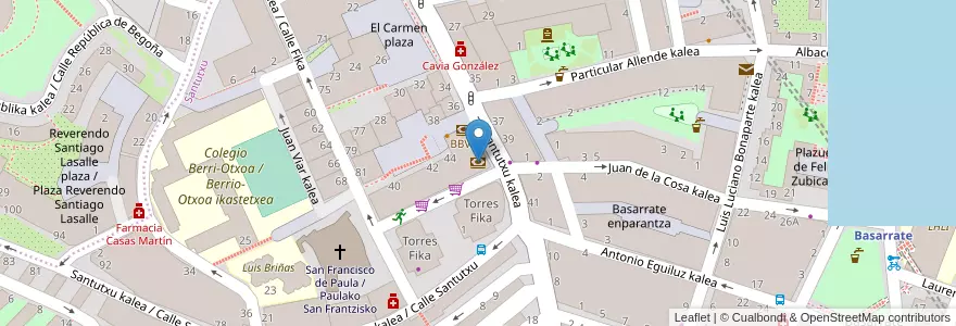 Mapa de ubicacion de Banco SabadellGuipuzcoano en Испания, Страна Басков, Bizkaia, Bilboaldea, Бильбао.
