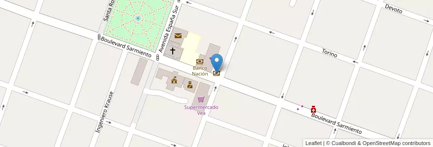 Mapa de ubicacion de Banco San Juan en Аргентина, Сан-Хуан, Чили, Rawson.