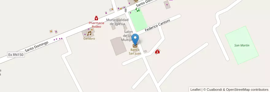 Mapa de ubicacion de Banco San juan en Arjantin, San Juan, Şili, Iglesia.