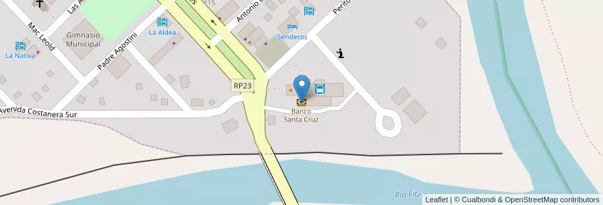Mapa de ubicacion de Banco Santa Cruz en アルゼンチン, チリ, サンタクルス州, El Chaltén, Lago Argentino, El Chaltén.