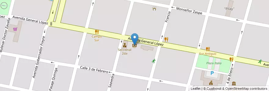 Mapa de ubicacion de Banco Santa Fe en Argentine, Santa Fe, Departamento La Capital, Santa Fe Capital, Santa Fe.