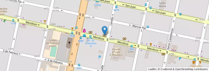 Mapa de ubicacion de Banco Santa Fe en アルゼンチン, サンタフェ州, Departamento Rosario, Municipio De Rosario, ロサリオ.