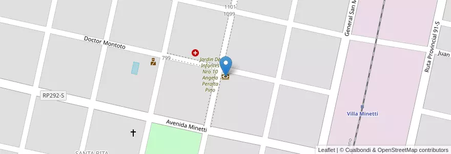 Mapa de ubicacion de Banco Santa Fe en Arjantin, Santa Fe, Municipio De Villa Minetti, Villa Minetti.