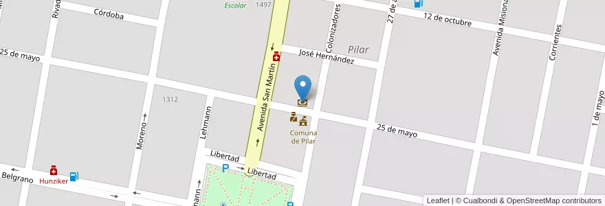 Mapa de ubicacion de Banco Santa Fe en Arjantin, Santa Fe, Departamento Las Colonias, Municipio De Pilar, Pilar.