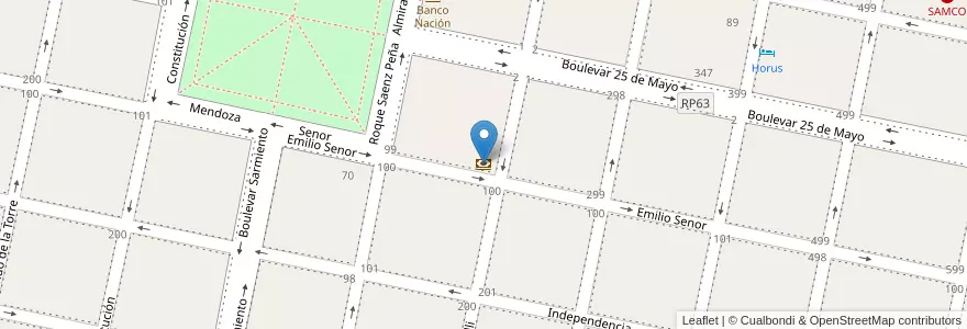 Mapa de ubicacion de Banco Santa Fe en Argentina, Santa Fe, Departamento Castellanos, Municipio De San Vicente.