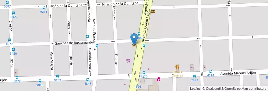 Mapa de ubicacion de Banco Santa Fe en アルゼンチン, サンタフェ州, Departamento Rosario, Municipio De Rosario, ロサリオ.