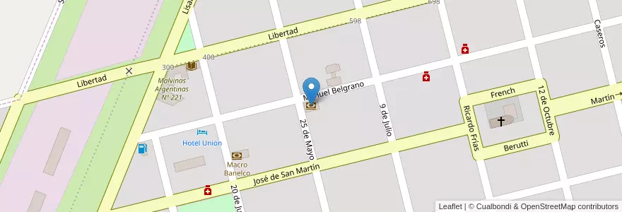 Mapa de ubicacion de Banco Santa Fe en 阿根廷, Santa Fe, Departamento Iriondo, Municipio De Villa Eloísa, Villa Eloísa.