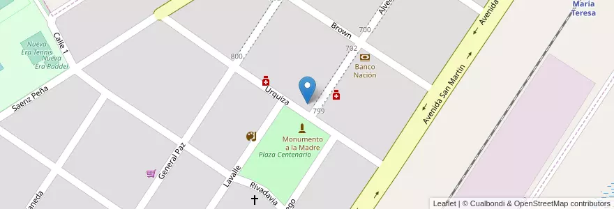 Mapa de ubicacion de Banco Santa Fe en Argentinien, Santa Fe, Departamento General López, Municipio De María Teresa, María Teresa.