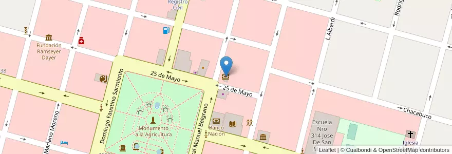 Mapa de ubicacion de Banco Santa Fe en الأرجنتين, سانتا في, Departamento Las Colonias, Municipio De Esperanza, Esperanza.
