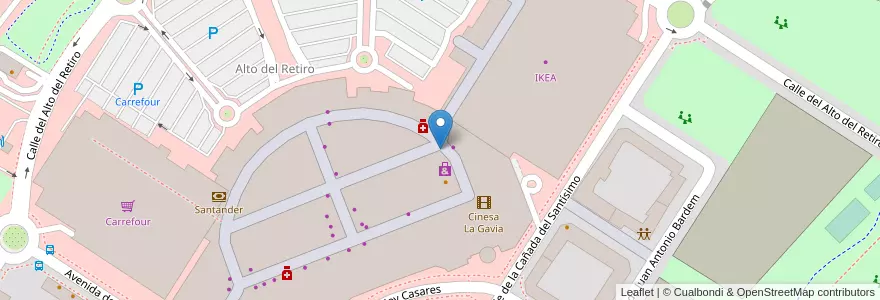 Mapa de ubicacion de Banco Santander en Испания, Мадрид, Мадрид, Área Metropolitana De Madrid Y Corredor Del Henares, Мадрид.