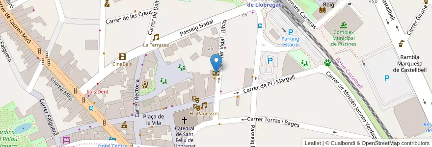 Mapa de ubicacion de Banco Santander en Spagna, Catalunya, Barcelona, Baix Llobregat, Sant Feliu De Llobregat.