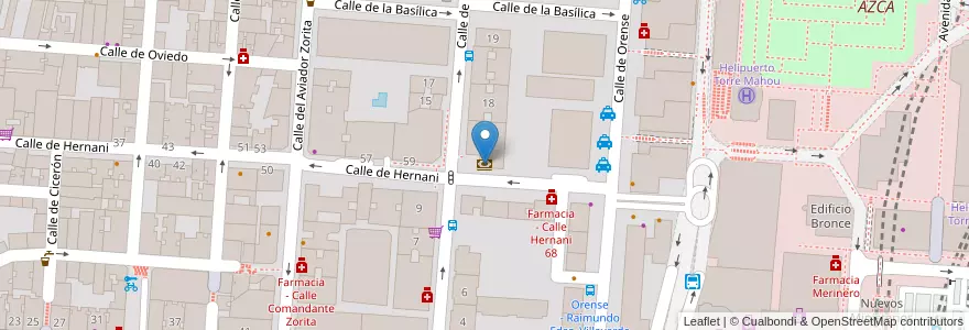 Mapa de ubicacion de Banco Santander en Spanje, Comunidad De Madrid, Comunidad De Madrid, Área Metropolitana De Madrid Y Corredor Del Henares, Madrid.