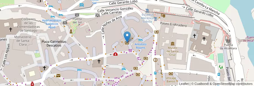 Mapa de ubicacion de Banco Santander en España, Castilla-La Mancha, Toledo, Toledo, Toledo.