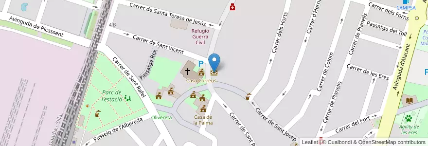 Mapa de ubicacion de Banco Santander en スペイン, バレンシア州, València / Valencia, L'Horta Sud, Silla.