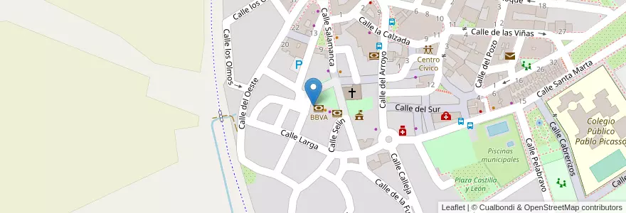 Mapa de ubicacion de Banco Santander en İspanya, Castilla Y León, Salamanca, Campo De Salamanca, Carbajosa De La Sagrada.