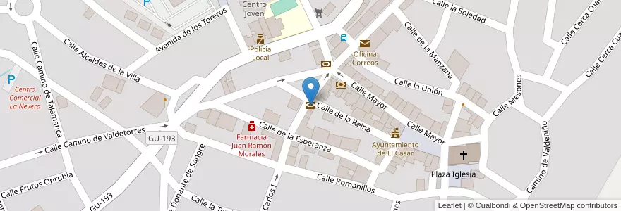 Mapa de ubicacion de Banco Santander en 西班牙, Castilla-La Mancha, Guadalajara, El Casar.