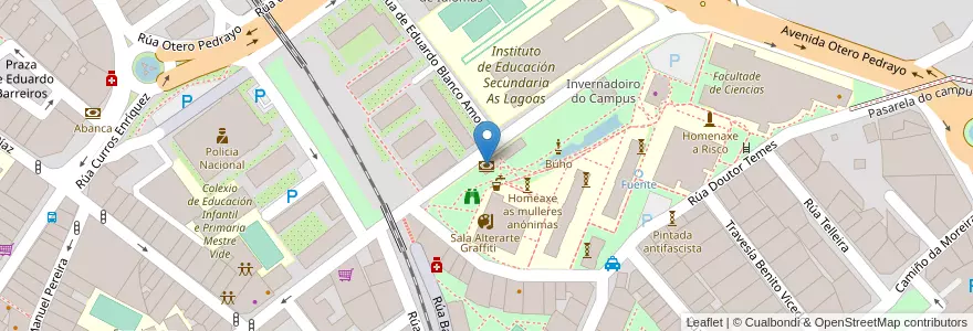 Mapa de ubicacion de Banco Santander en スペイン, ガリシア州, オウレンセ, Ourense, オウレンセ.