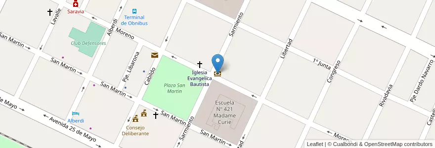 Mapa de ubicacion de Banco Santiago del Estero en 아르헨티나, Santiago Del Estero, Departamento Copo.