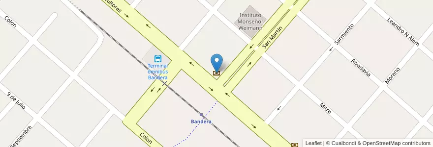 Mapa de ubicacion de Banco Santiago del Estero en الأرجنتين, Santiago Del Estero, Departamento Belgrano.