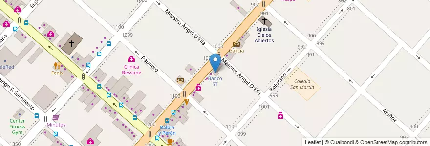 Mapa de ubicacion de Banco ST en Arjantin, Buenos Aires, Partido De San Miguel, San Miguel.