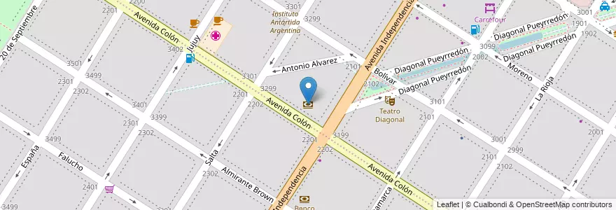 Mapa de ubicacion de Banco Supervielle en Arjantin, Buenos Aires, Partido De General Pueyrredón, Mar Del Plata.
