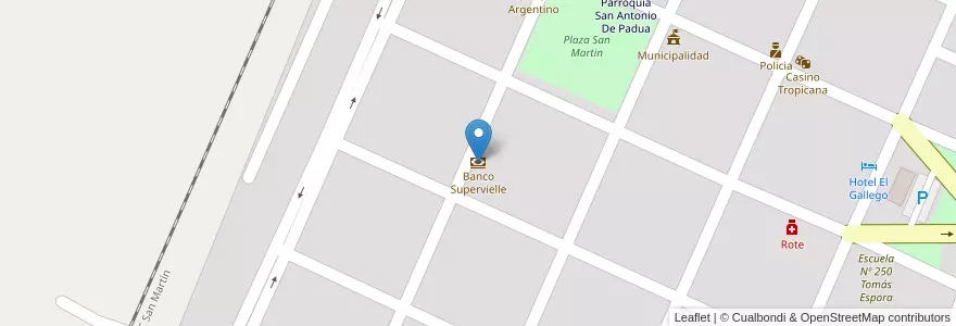 Mapa de ubicacion de Banco Supervielle en アルゼンチン, サンルイス州, Chacabuco, Municipio De Naschel.