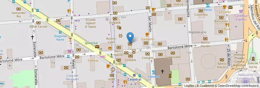 Mapa de ubicacion de Banco Tornquist, San Nicolas en 阿根廷, Ciudad Autónoma De Buenos Aires, Comuna 1, 布宜诺斯艾利斯.