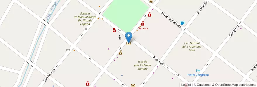 Mapa de ubicacion de Banco Tucumán Macro en Argentinië, Tucumán, Departamento Monteros, Municipio De Monteros, Monteros.