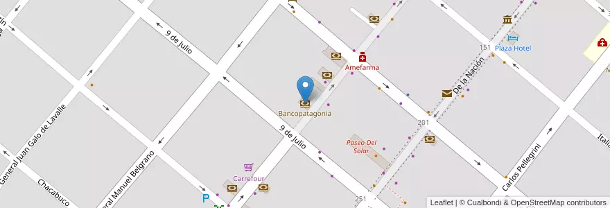 Mapa de ubicacion de Bancopatagonia en Arjantin, Buenos Aires, Partido De San Nicolás, San Nicolás De Los Arroyos.