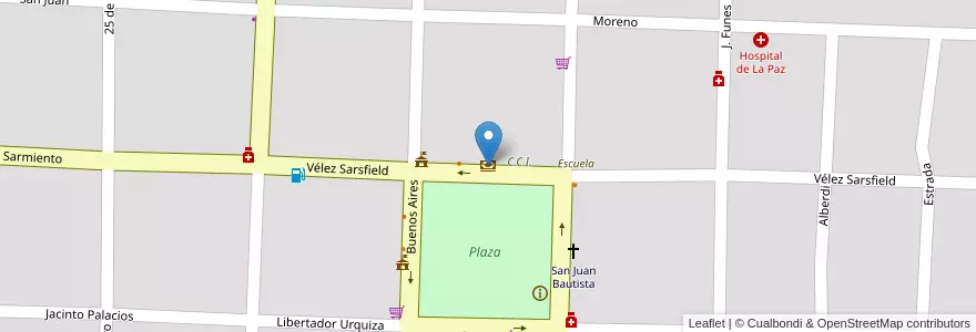 Mapa de ubicacion de BanCor en Аргентина, Кордова, Departamento San Javier, Municipio De La Paz, Pedanía Talas.